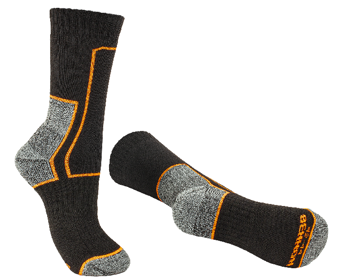 BENNON Trek Sock calze da trekking, nero/arancio