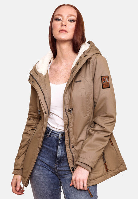 Marikoo BIKOO giacca invernale da donna con cappuccio, taupe