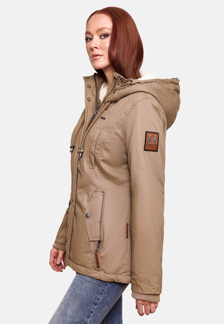 Marikoo BIKOO giacca invernale da donna con cappuccio, taupe