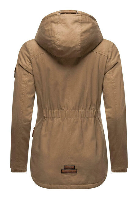 Marikoo BIKOO giacca invernale da donna con cappuccio, taupe