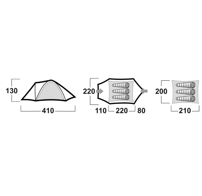Husky Bizon 3 Plus tenda, verde chiaro