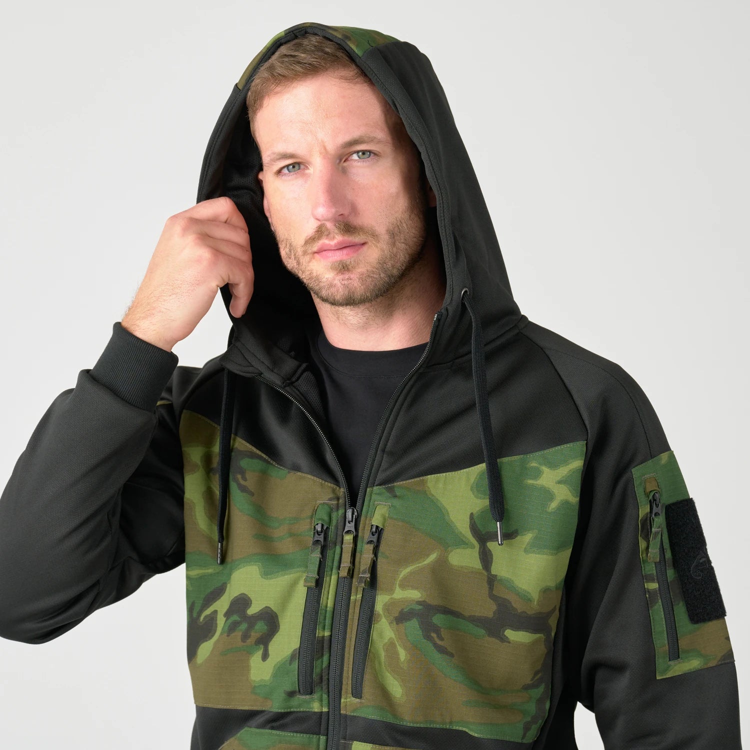 Helikon-Tex ROGUE HOODIE bunda, BLACK/MULTICAM – detail 7