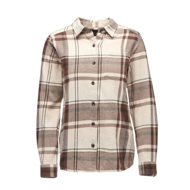 Black Diamond Project Flannel camicia di flanella da donna, plaid rosa gesso e nocciola