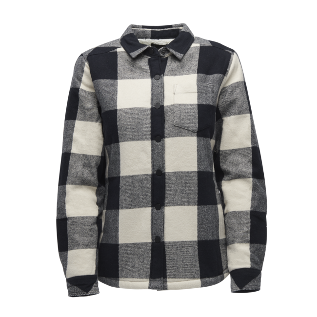 Black Diamond Project camicia di flanella foderata da donna, a quadri bianco e nero