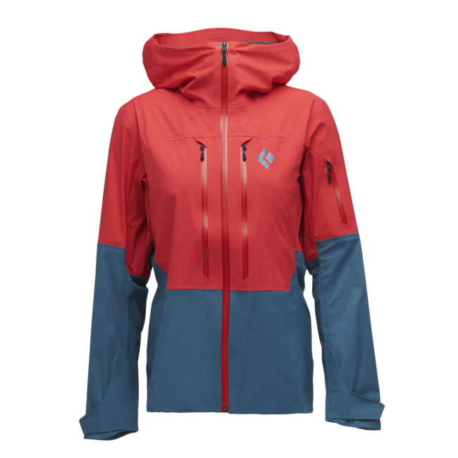 Black Diamond Recon Lt Stretch Shell da donna, rosso corallo e blu torrente