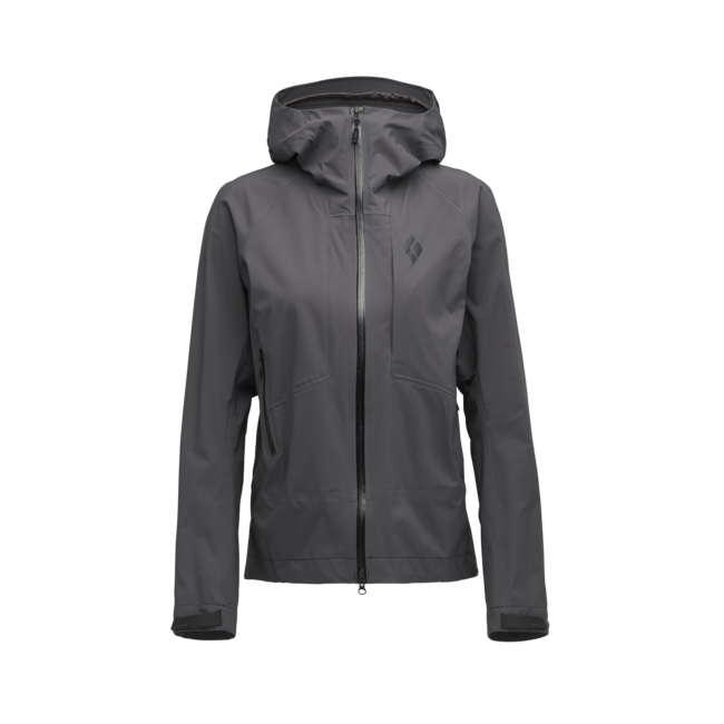 Black Diamond Highline Stretch Shell giacca impermeabile da donna, antracite
