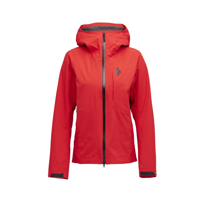 Black Diamond Highline Stretch Shell giacca impermeabile da donna, rossa corallo