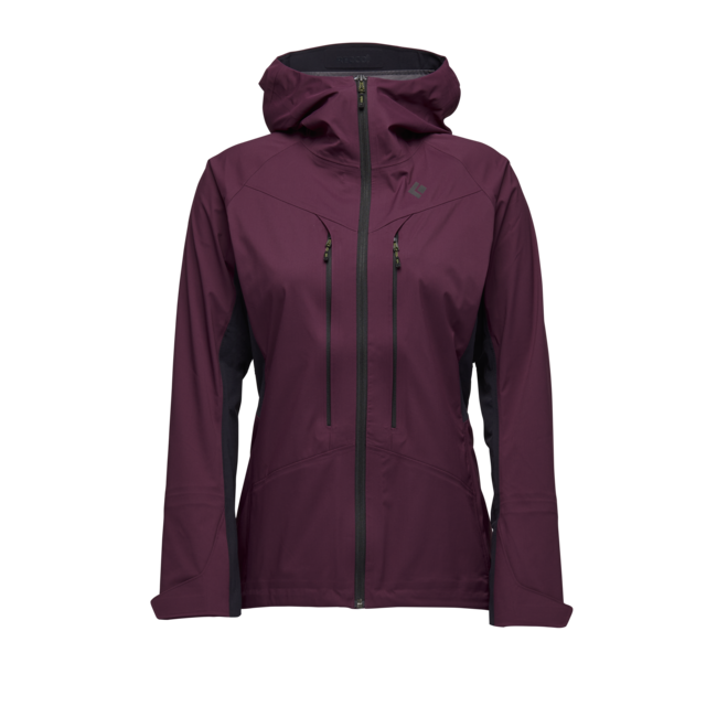Black Diamond Dawn Patrol giacca a conchiglia ibrida da donna, nero-mirtillo
