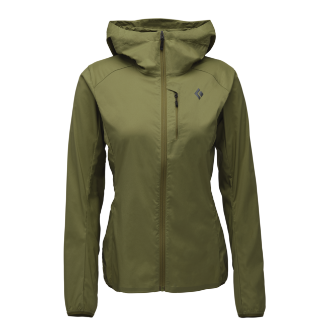Black Diamond Alpine Start Hoody giacca softshell ultraleggera da donna, verde falesia