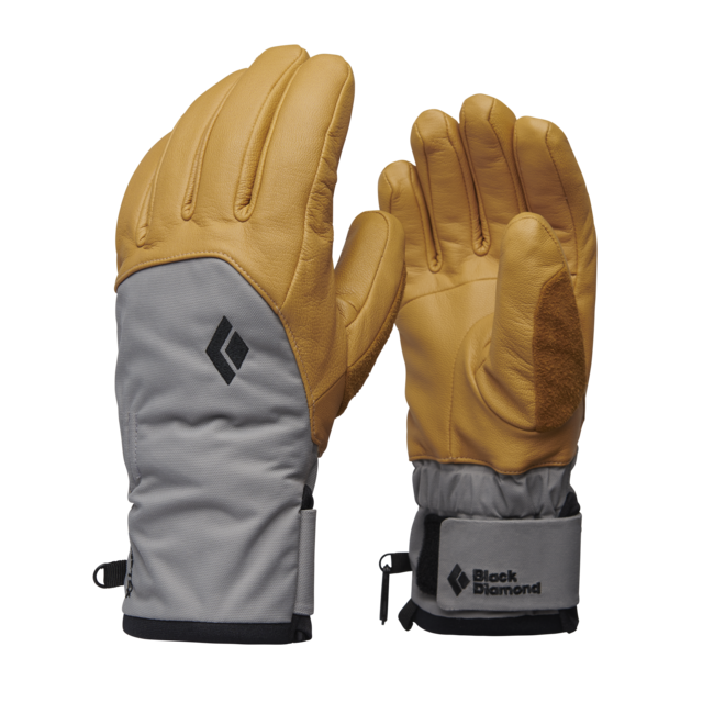 Black Diamond Legend guanti in pelle da donna, grigi acciaio naturale
