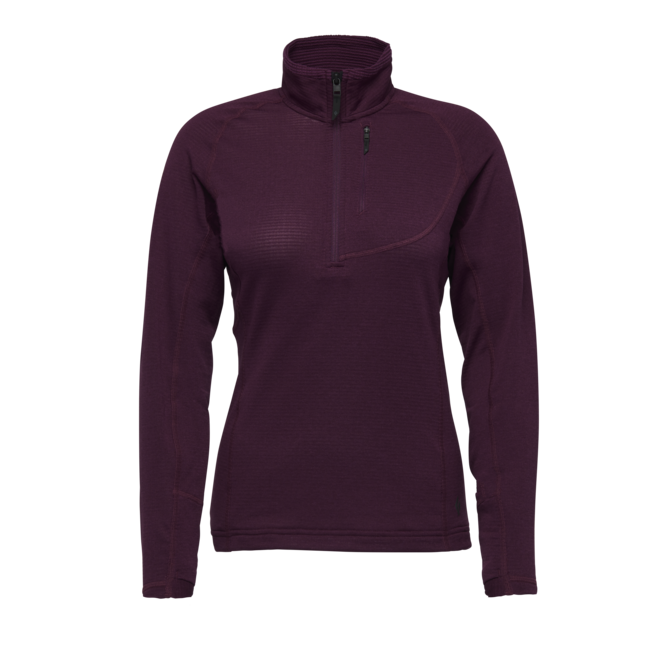 Black Diamond Coefficient Lt maglietta a maniche lunghe da donna con cerniera, mora