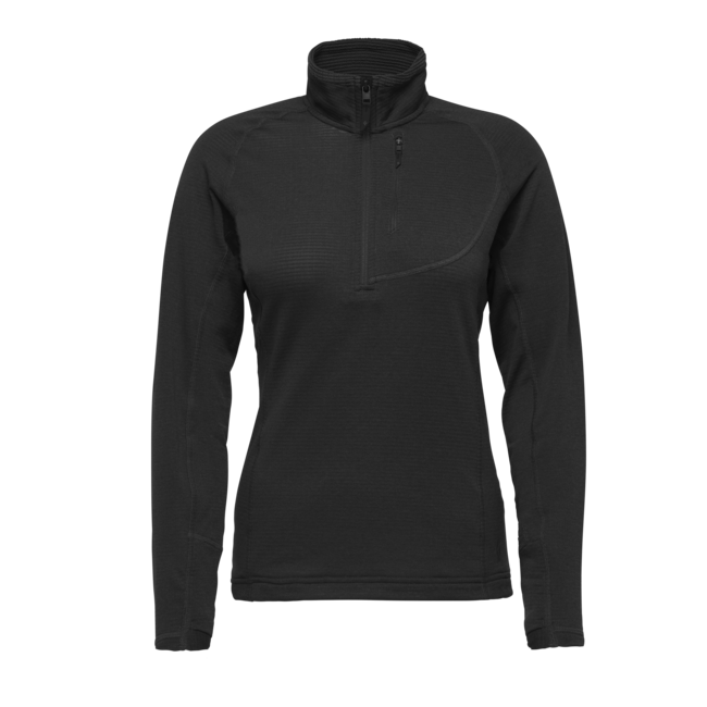 Black Diamond Coefficient Lt maglietta a maniche lunghe con zip, nero