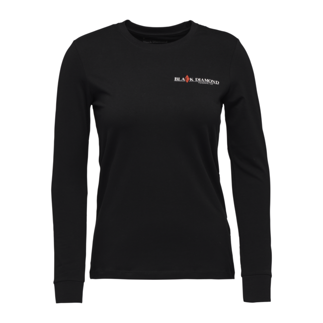 Black Diamond Heritage Wordmark maglietta a maniche lunghe da donna, nero