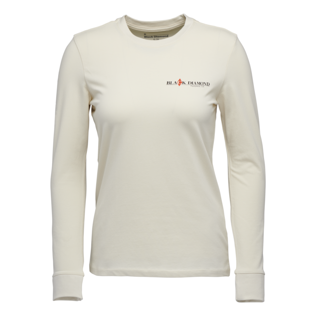 Black Diamond Heritage Wordmark t-shirt a maniche lunghe, bianco sporco
