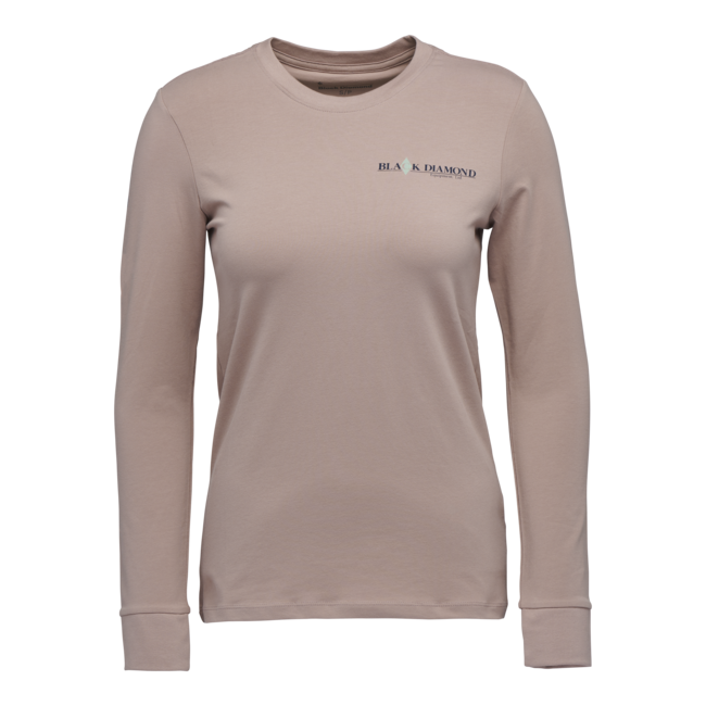 Black Diamond Heritage Wordmark t-shirt a maniche lunghe, malva pallido