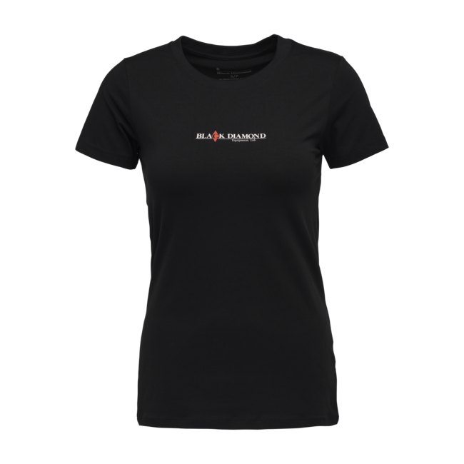 Black Diamond Heritage Wordmark t-shirt a maniche corte da donna, nero