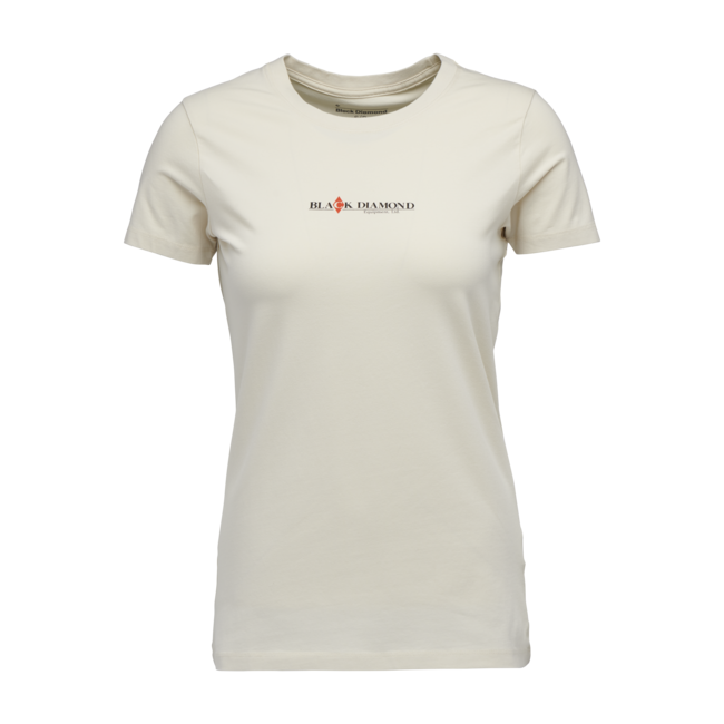 Black Diamond Heritage Wordmark t-shirt da donna a maniche corte, bianco sporco