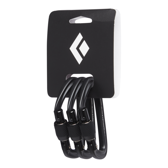 Black Diamond Hotforge Scrwgt moschettone da arrampicata 3 pezzi, nero