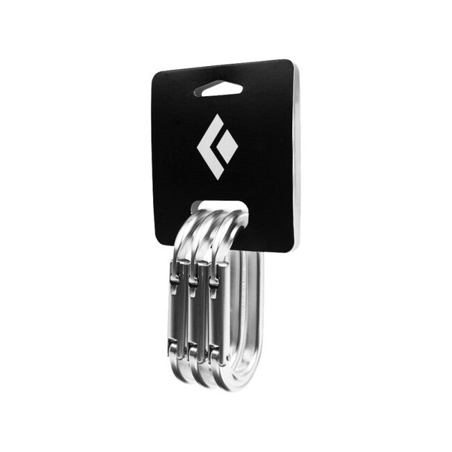 Black Diamond moschettone ovale con chiusura a chiave 3 pezzi, lucido