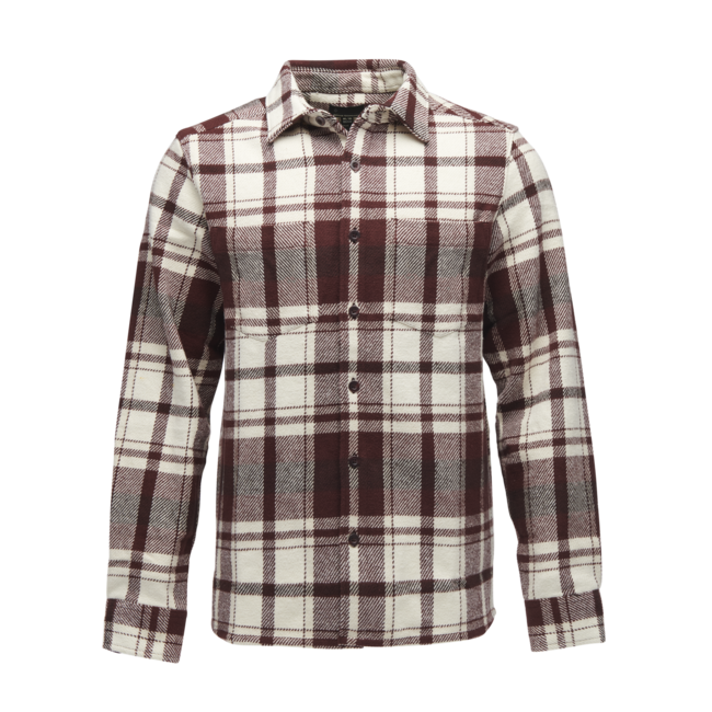 Black Diamond Project Heavy Flannel camicia di flanella da uomo, plaid bordeaux-off white