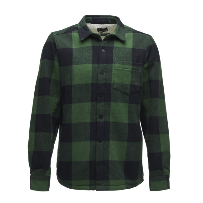 Black Diamond Project Lined Flannel camicia di flanella da uomo, plaid verde palma-nero