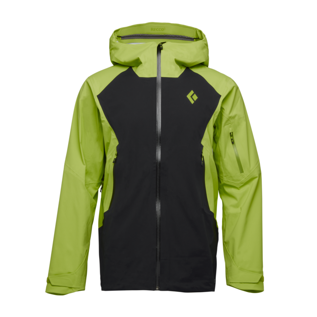 Black Diamond Recon Lt Stretch Shell da uomo, nero-verde lime