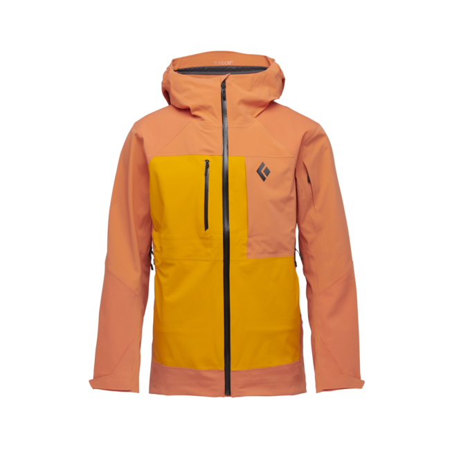 Black Diamond Recon Stretch Pro Shell giacca da sci da uomo, bd orange-flame orange