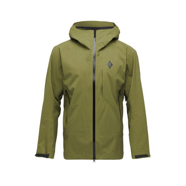 Black Diamond Highline Stretch Shell giacca impermeabile da uomo, verde falesia