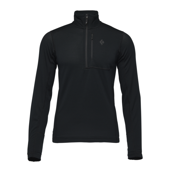 Black Diamond Coefficient Lt maglietta a maniche lunghe da uomo con cerniera, nero