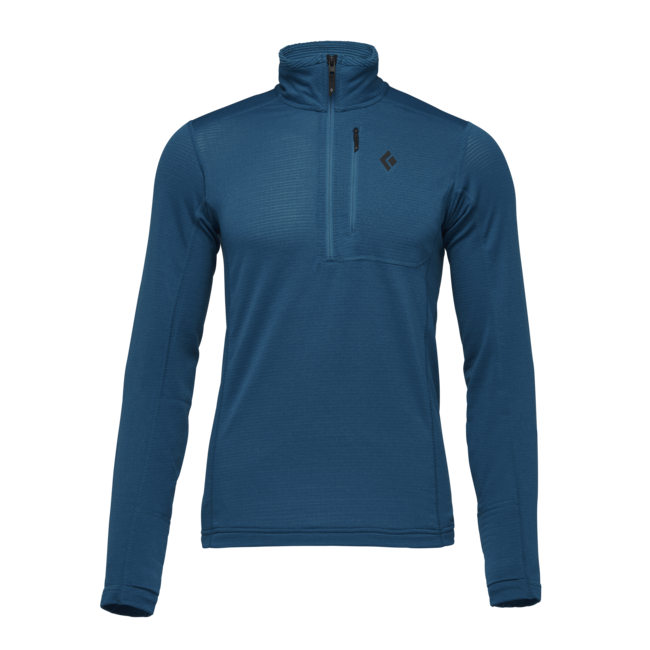 Black Diamond Coefficient Lt maglietta a maniche lunghe da uomo con cerniera, kingfisher