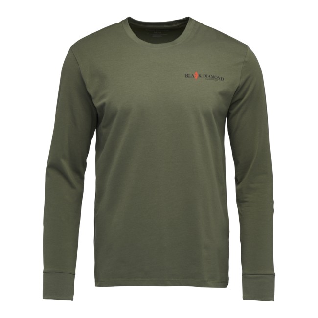 Black Diamond Heritage Wordmark maglietta a maniche lunghe da uomo, tundra
