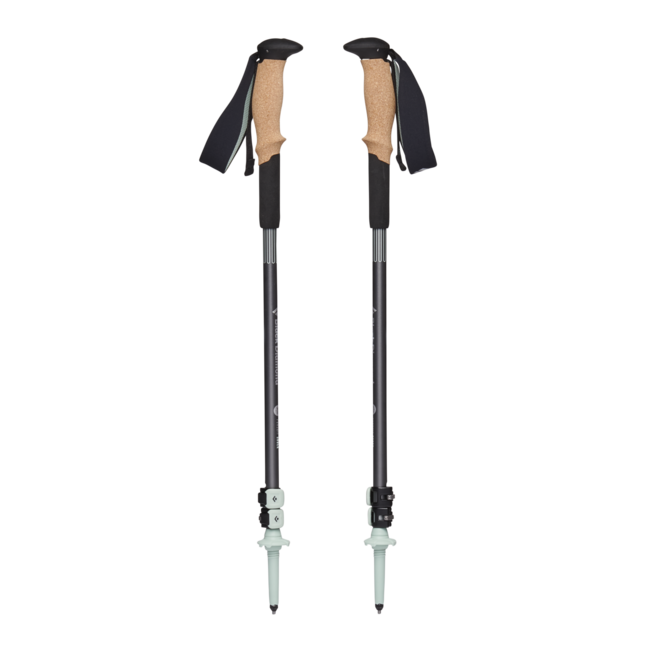 Black Diamond Pursuit Shock bastoncini da trekking, acciaio grigio-schiuma verde