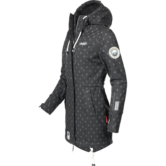 Marikoo ZIMTZICKE P giacca invernale softshell da donna con cappuccio, nera