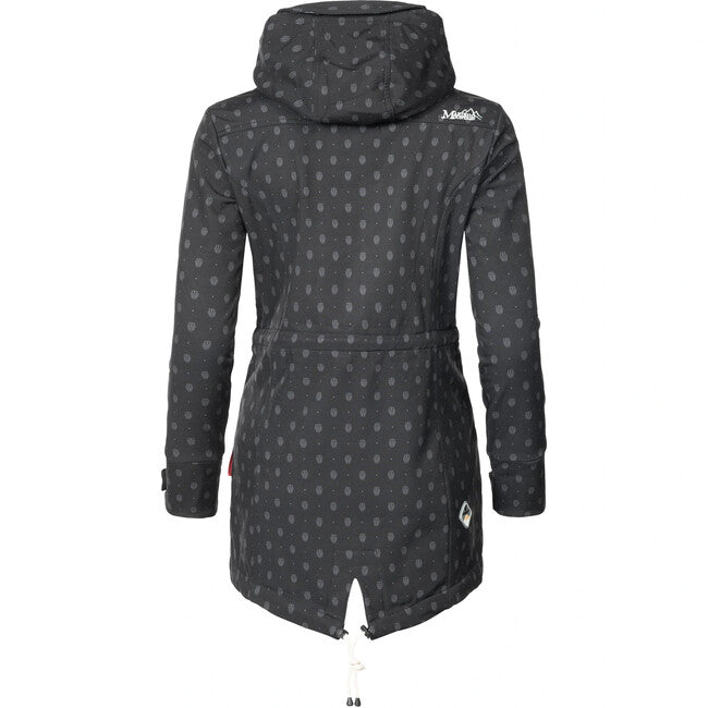 Marikoo ZIMTZICKE P giacca invernale softshell da donna con cappuccio, nera