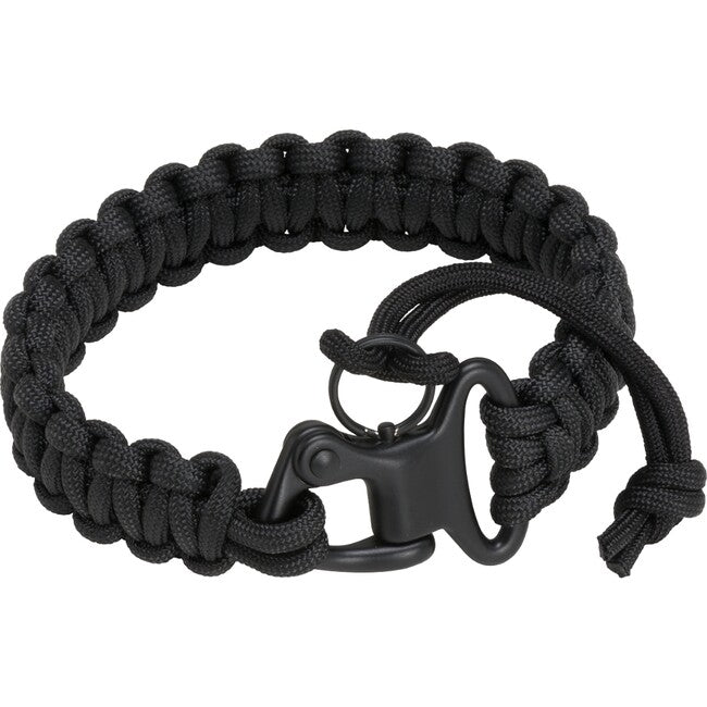 BlackField Bracciale in paracord con moschettone, nero