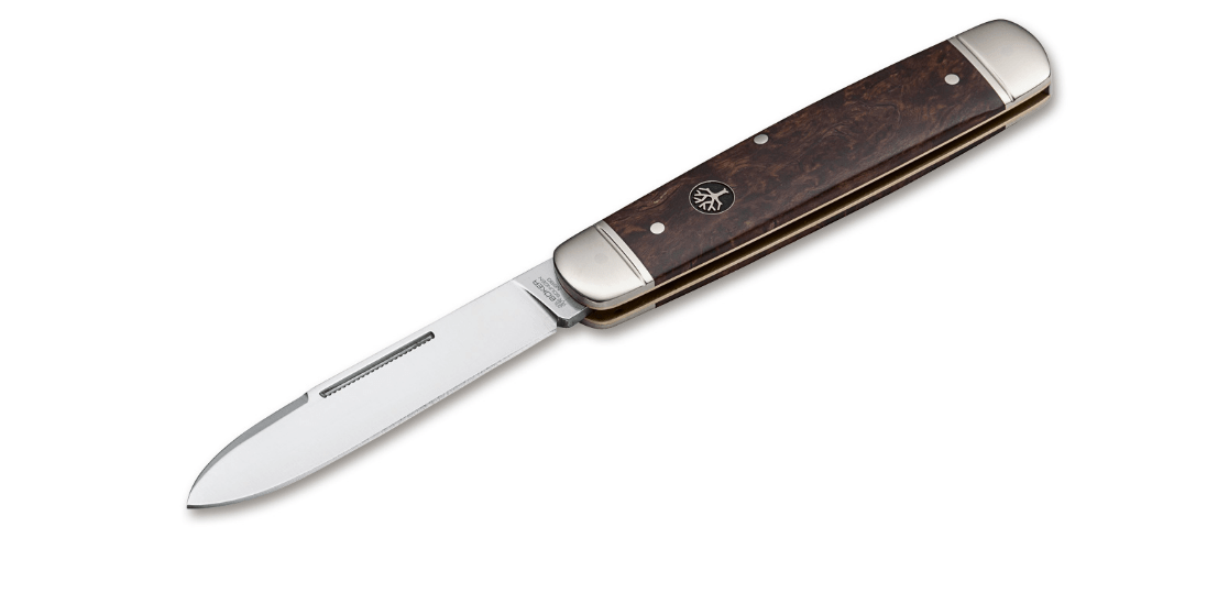 Böker Coltello da bestiame in betulla riccia Coltello da tasca 8,2 cm, in betulla riccia