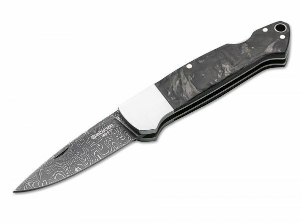 Böker Manufaktur Solingen damasco coltello da tasca 6,35 cm, damasco