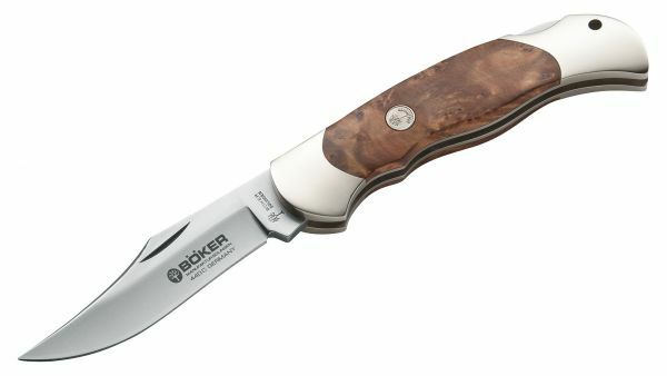Böker Manufaktur Solingen Optima coltello tascabile 9 cm, legno di Thuja