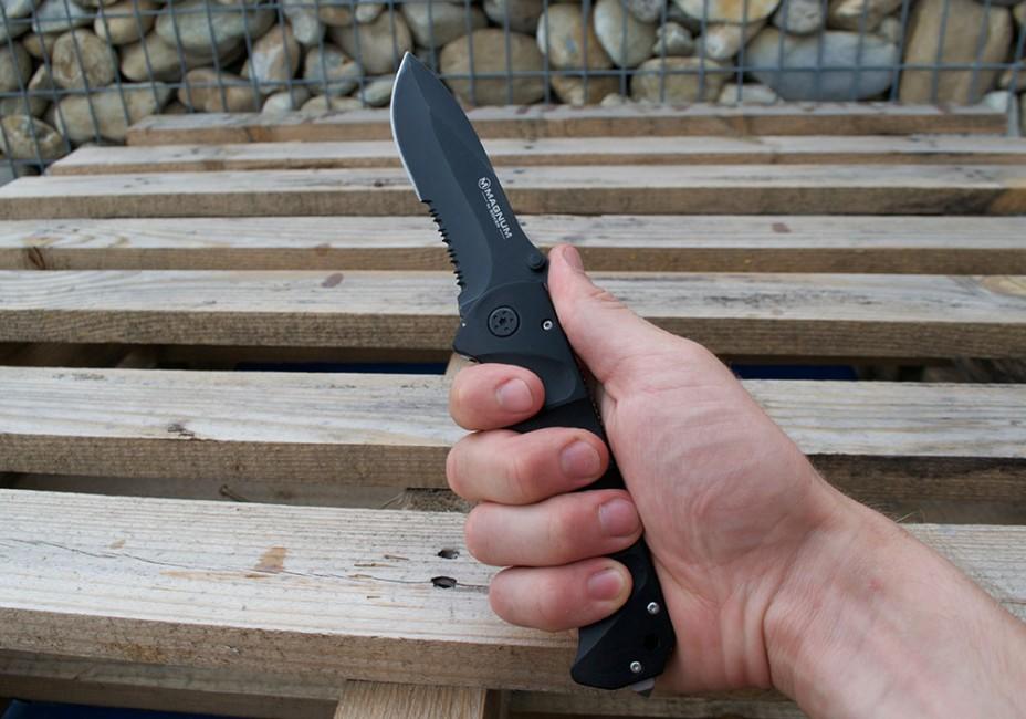 Böker Coltello Pieghevole magnum, nero, spear 23cm