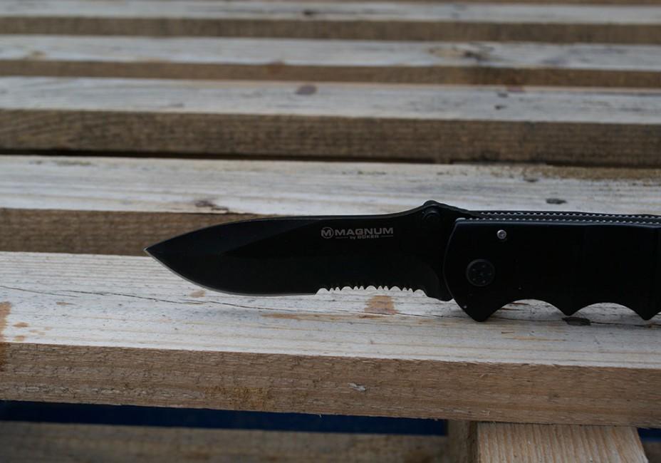 Böker Coltello Pieghevole magnum, nero, spear 23cm