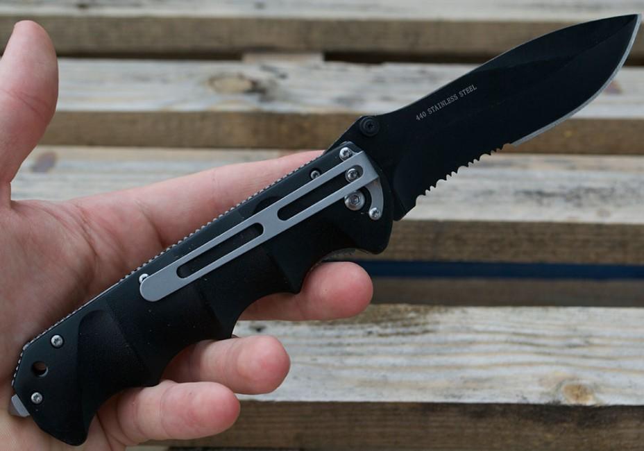 Böker Coltello Pieghevole magnum, nero, spear 23cm