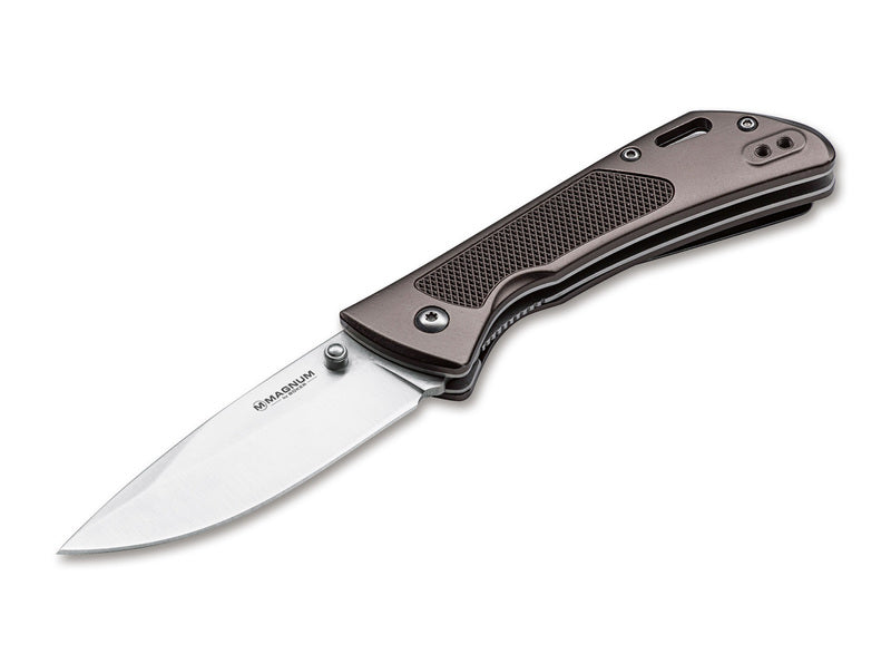 Böker Magnum Advance Checkering coltello edc apribile, bronzo scuro
