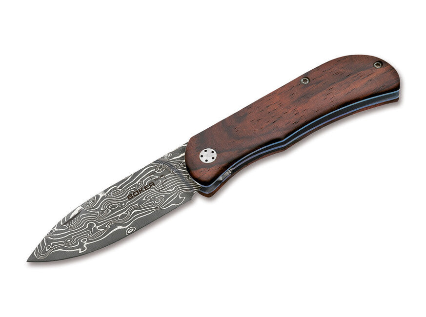 Böker Plus Exskelibur II coltello da tasca 7 cm, damasco, legno di cocobolo