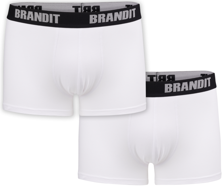 Brandit Boxer con logo 2 pezzi, bianco-bianco