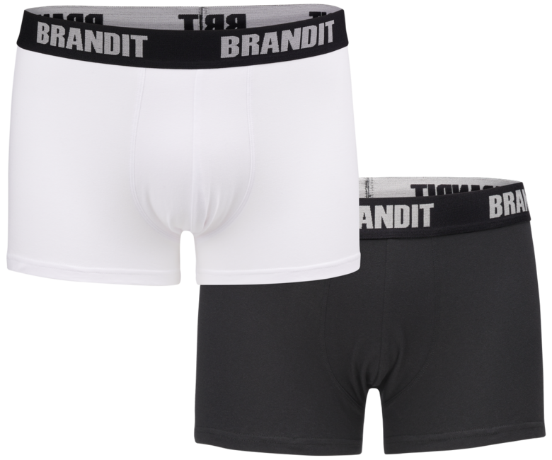 Brandit Boxer con logo 2 pezzi, bianco-nero