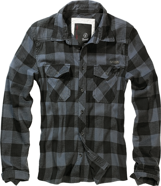 Brandit Checkshirt camicia, grigio e nero