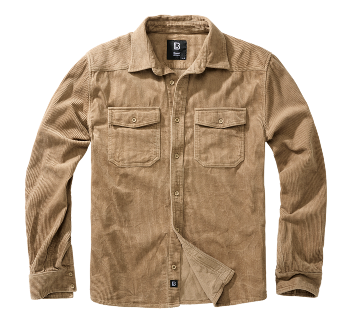 Brandit Corduroy Classic camicia a maniche lunghe, cammello