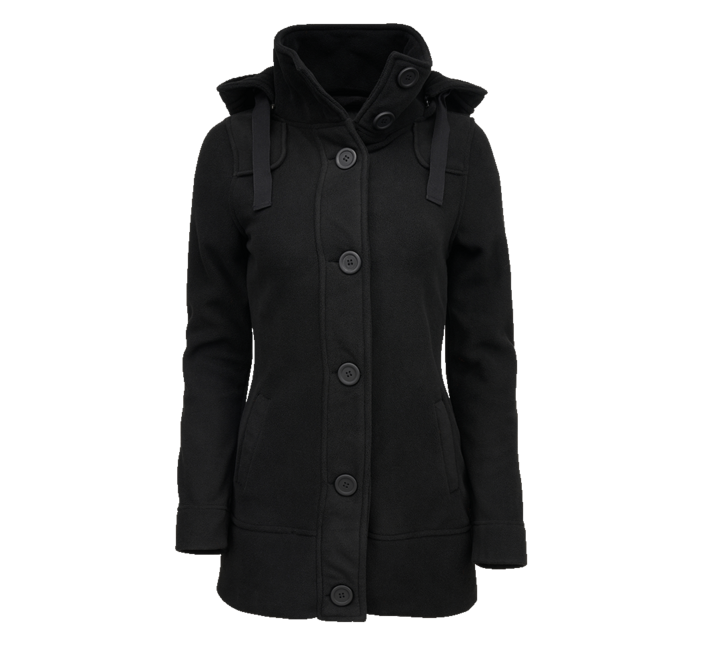 Brandit Cappotto quadrato in pile da donna, nero
