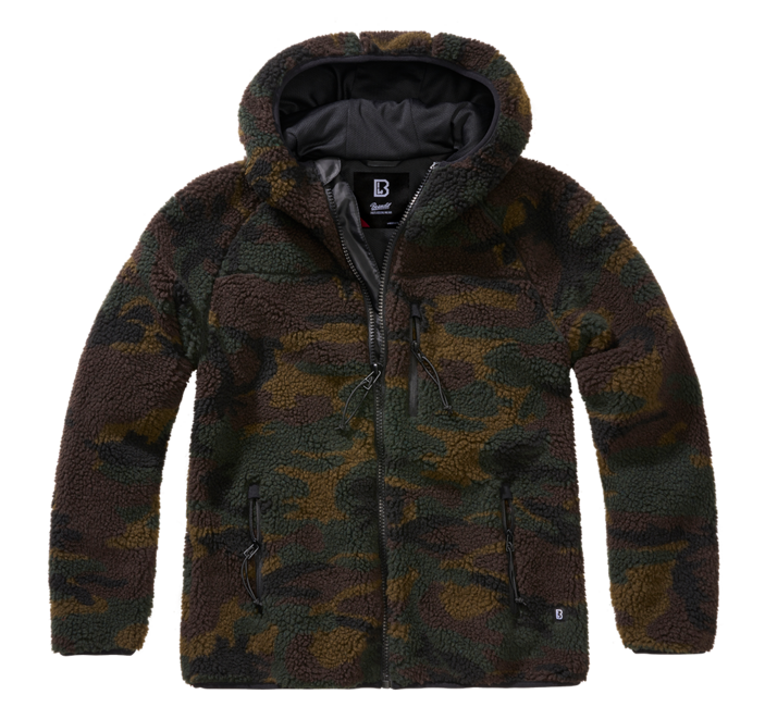 Brandit Giacca Teddyfleece con cappuccio da donna, terra di bosco