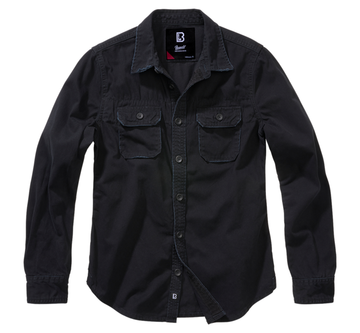 Brandit Camicia vintage a maniche lunghe da donna, nero